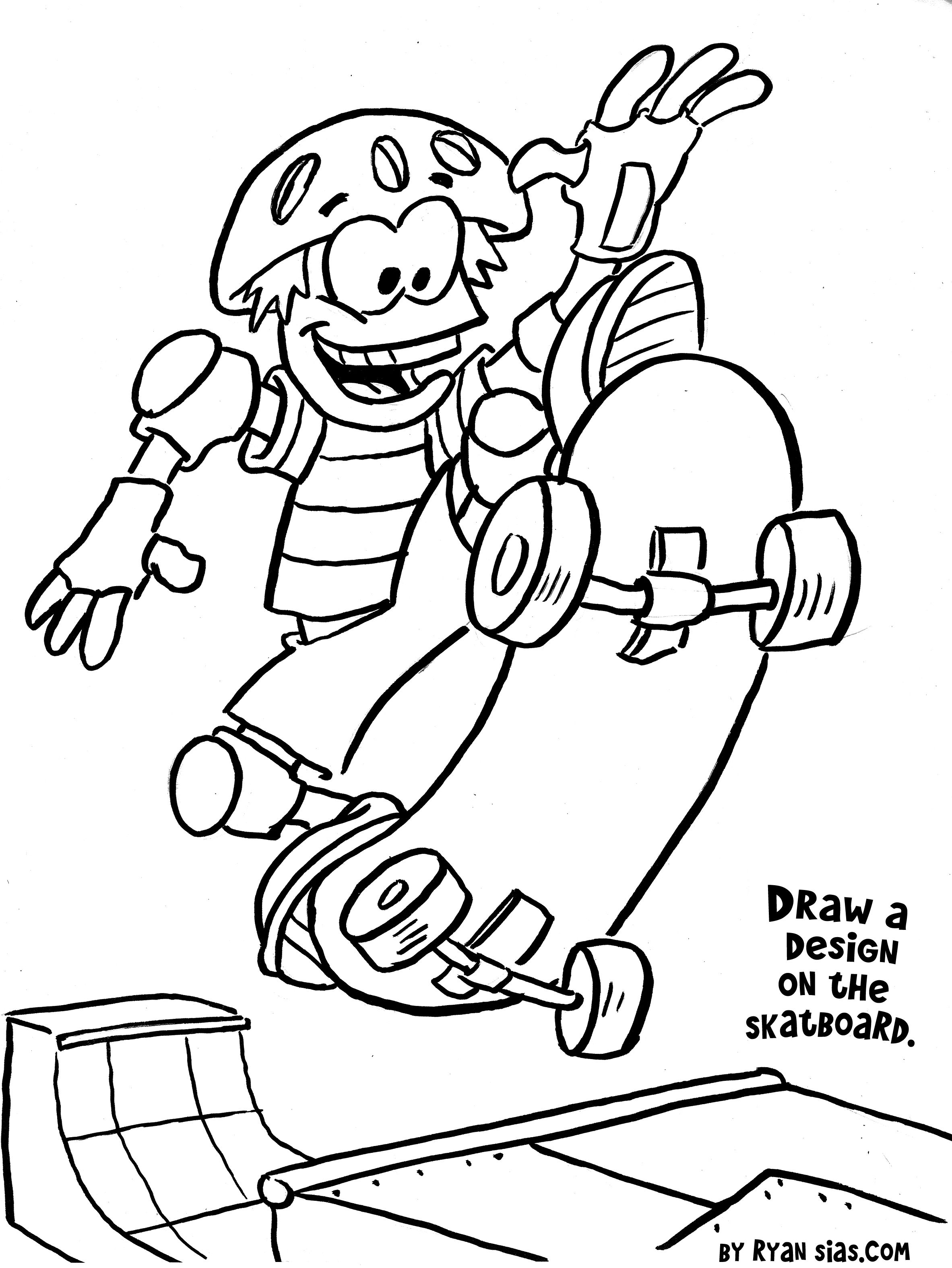 The best free Skateboard coloring page images. Download from 66 free