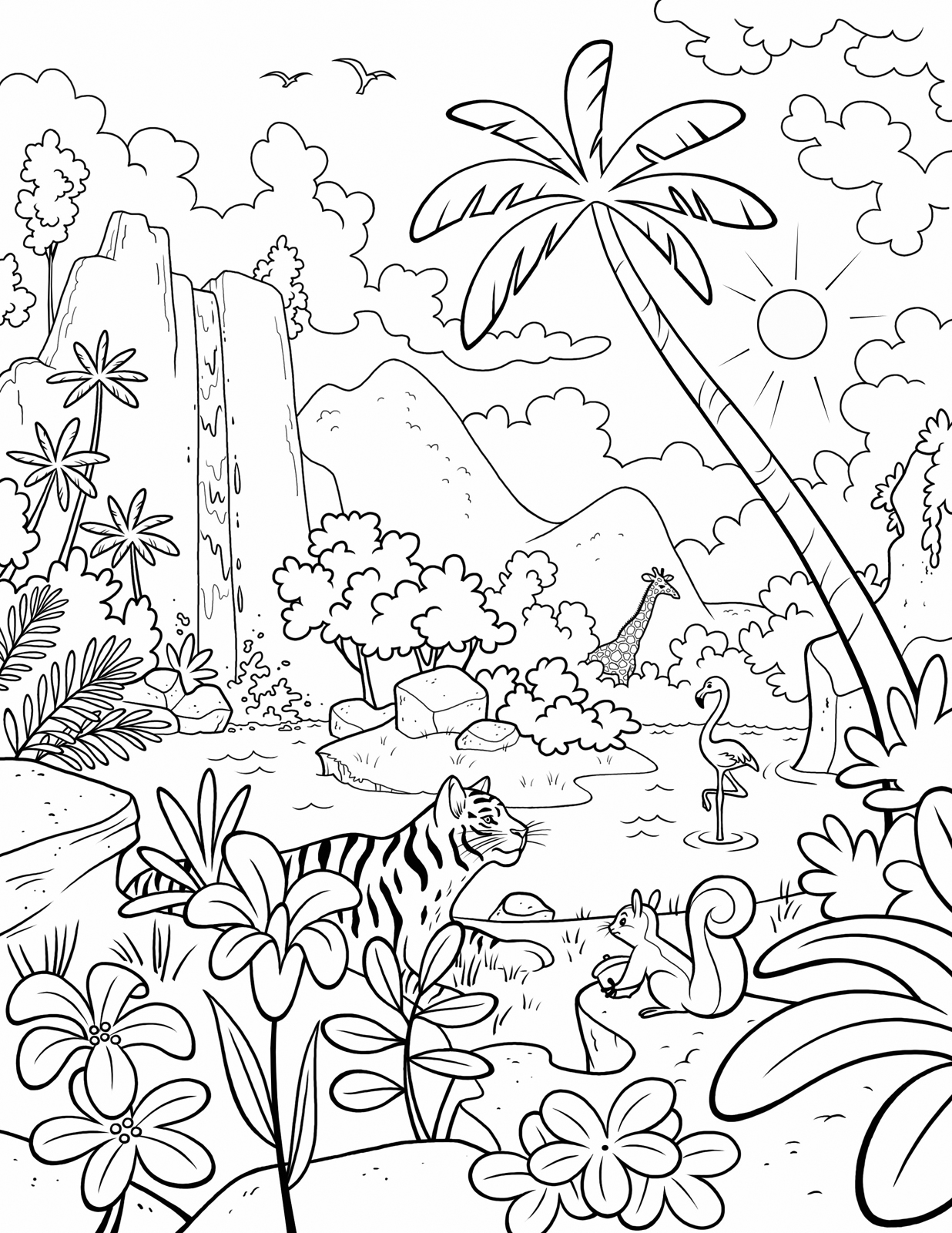 Waterfall Coloring Pages For Kids at GetDrawings | Free download