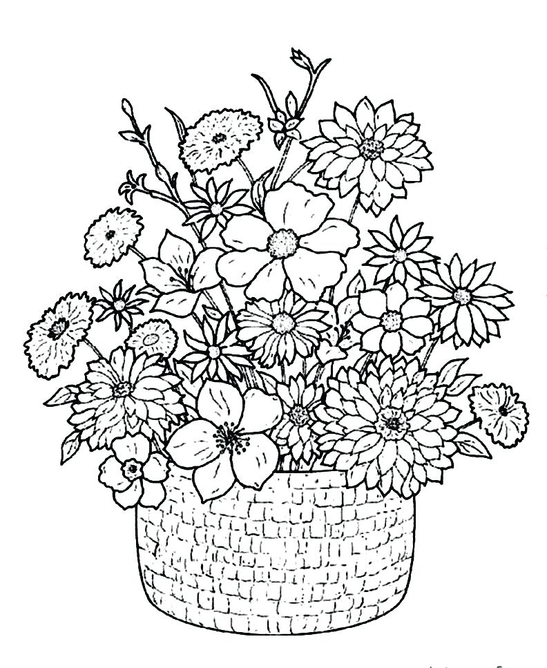  Coloring Pages Of Wild Flowers for Kids