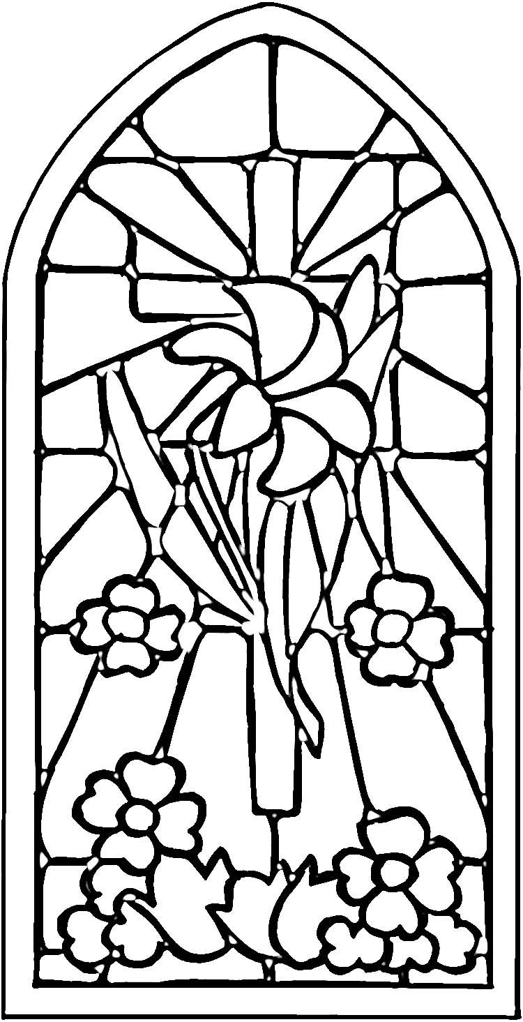 Church window coloring pages