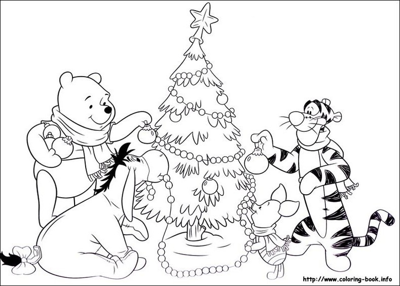 Winnie The Pooh Christmas Coloring Pages at GetDrawings