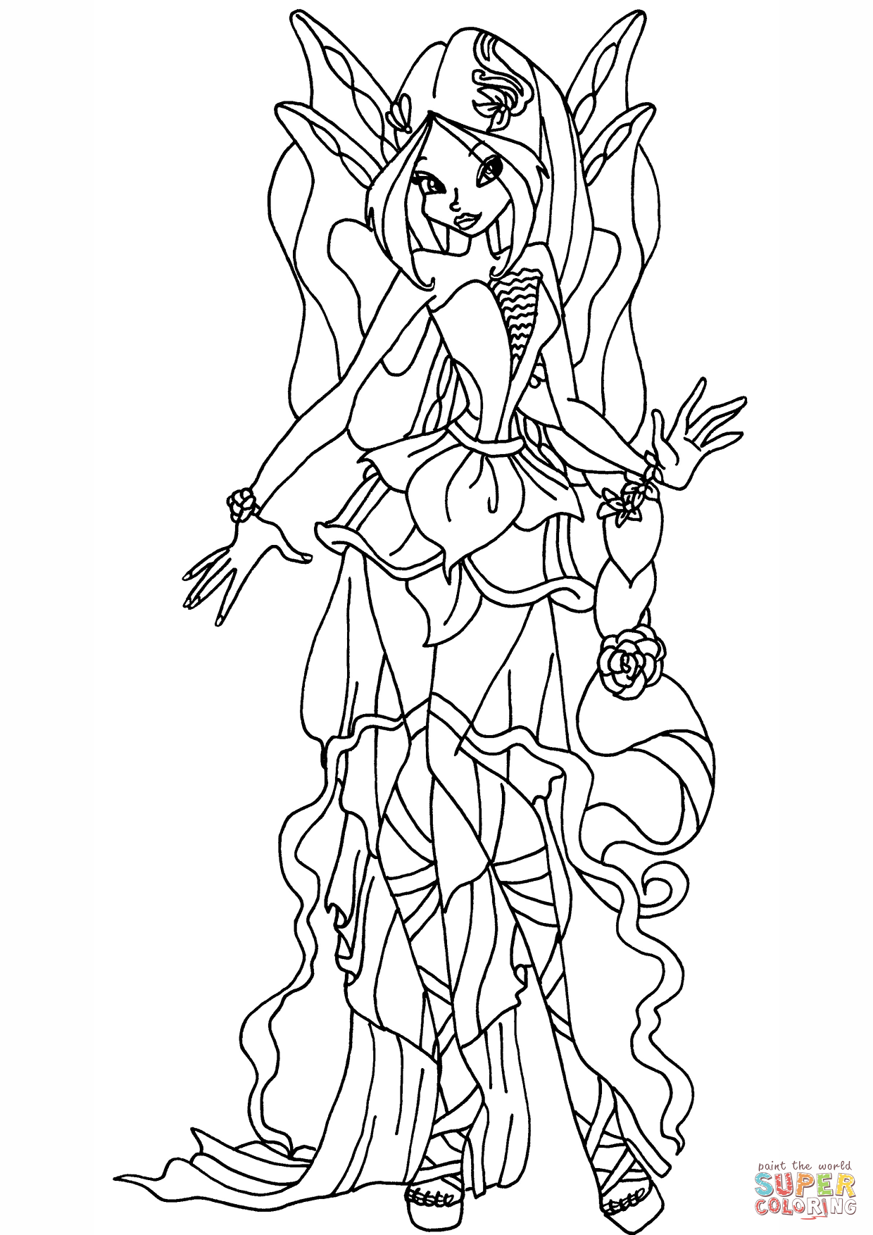 Winx Club Flora Coloring Pages at GetDrawings | Free download