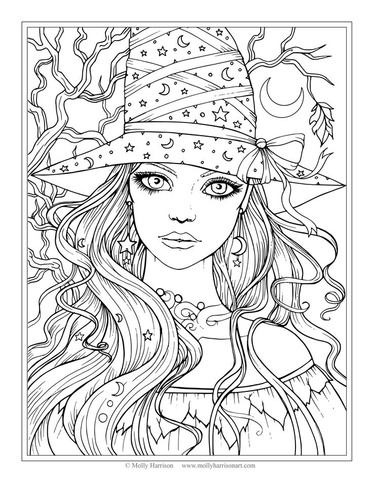 Witch Coloring Pages For Adults At Getdrawings Free Download