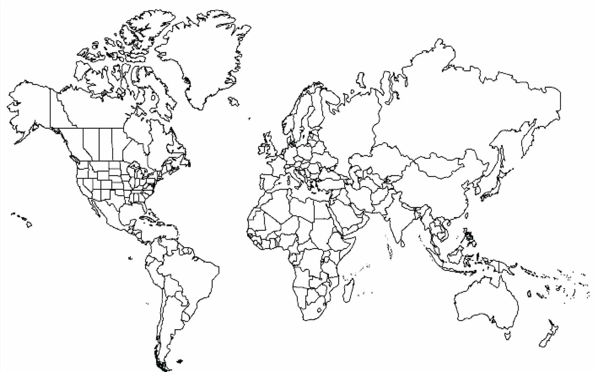 World Map Coloring Page at GetDrawings | Free download