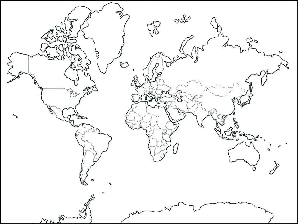 World Map Coloring Page For Kids At GetDrawings Free Download