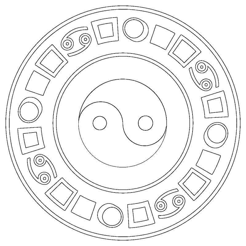 Yin And Yang Coloring Pages At GetDrawings | Free Download