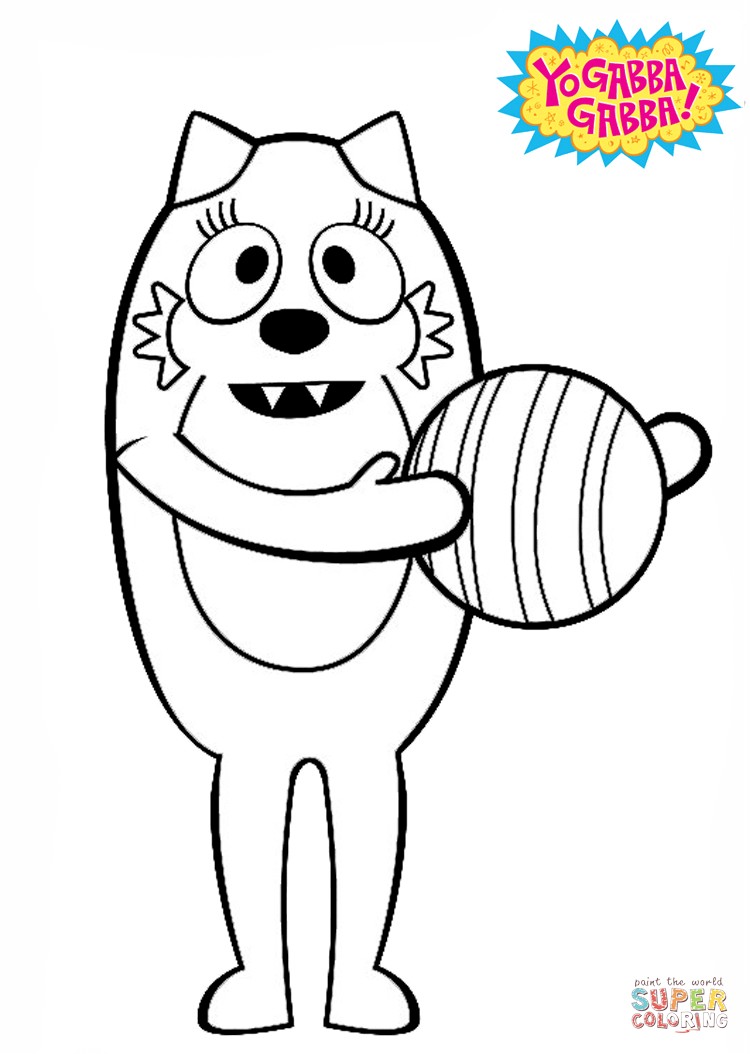 750x1054 Muno Yo Gabba Gabba Coloring Pages Fresh Toodee With Ball Coloring.