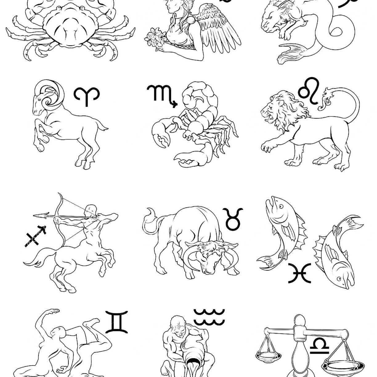 Zodiac Signs Coloring Pages at GetDrawings | Free download