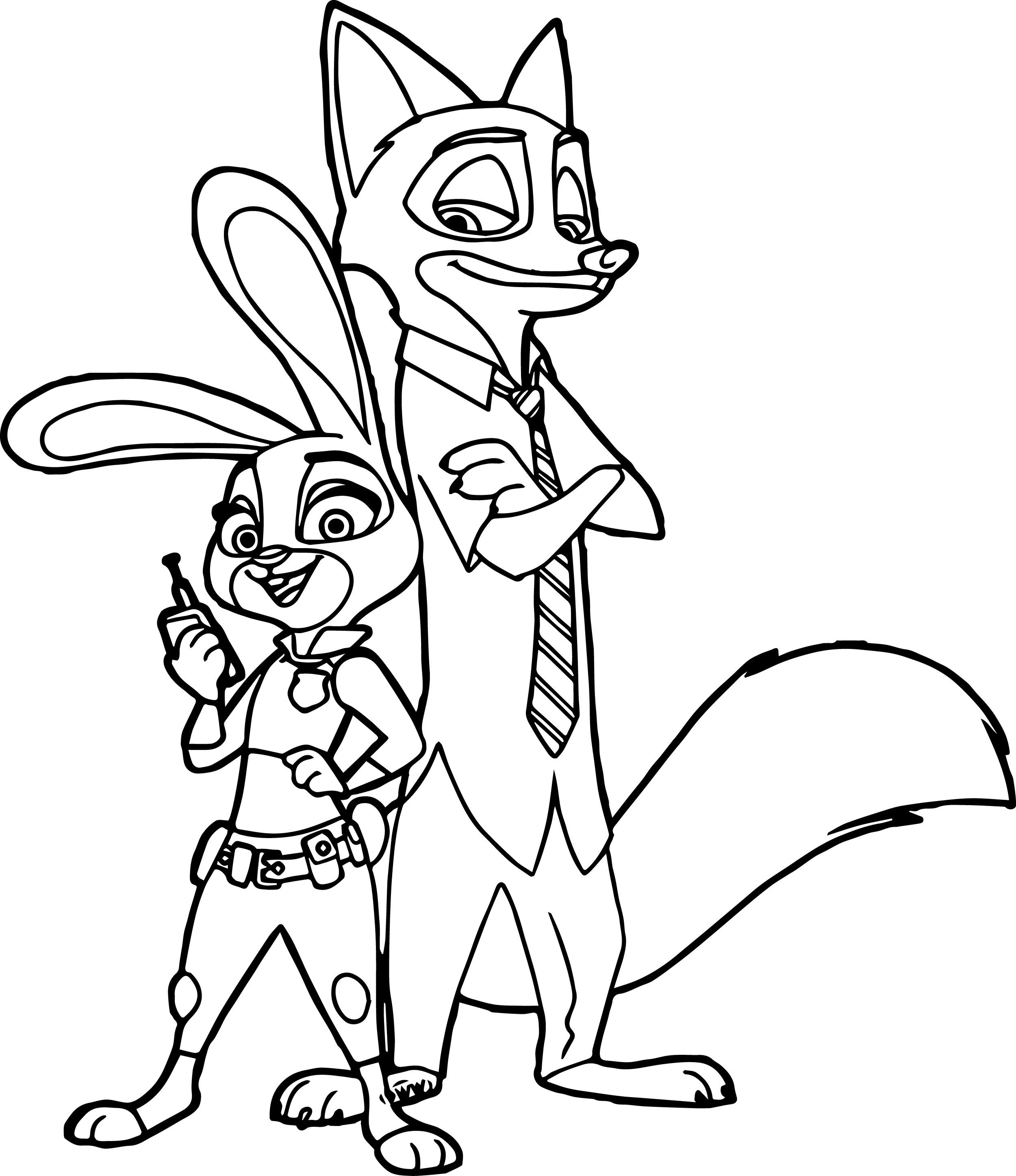 Zootopia Coloring Pages Free at GetDrawings | Free download