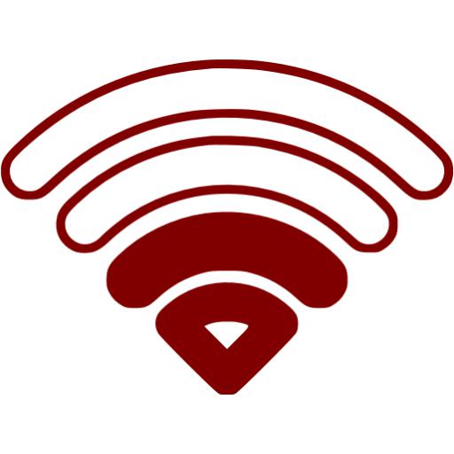 Maroon Wifi Bars Icon