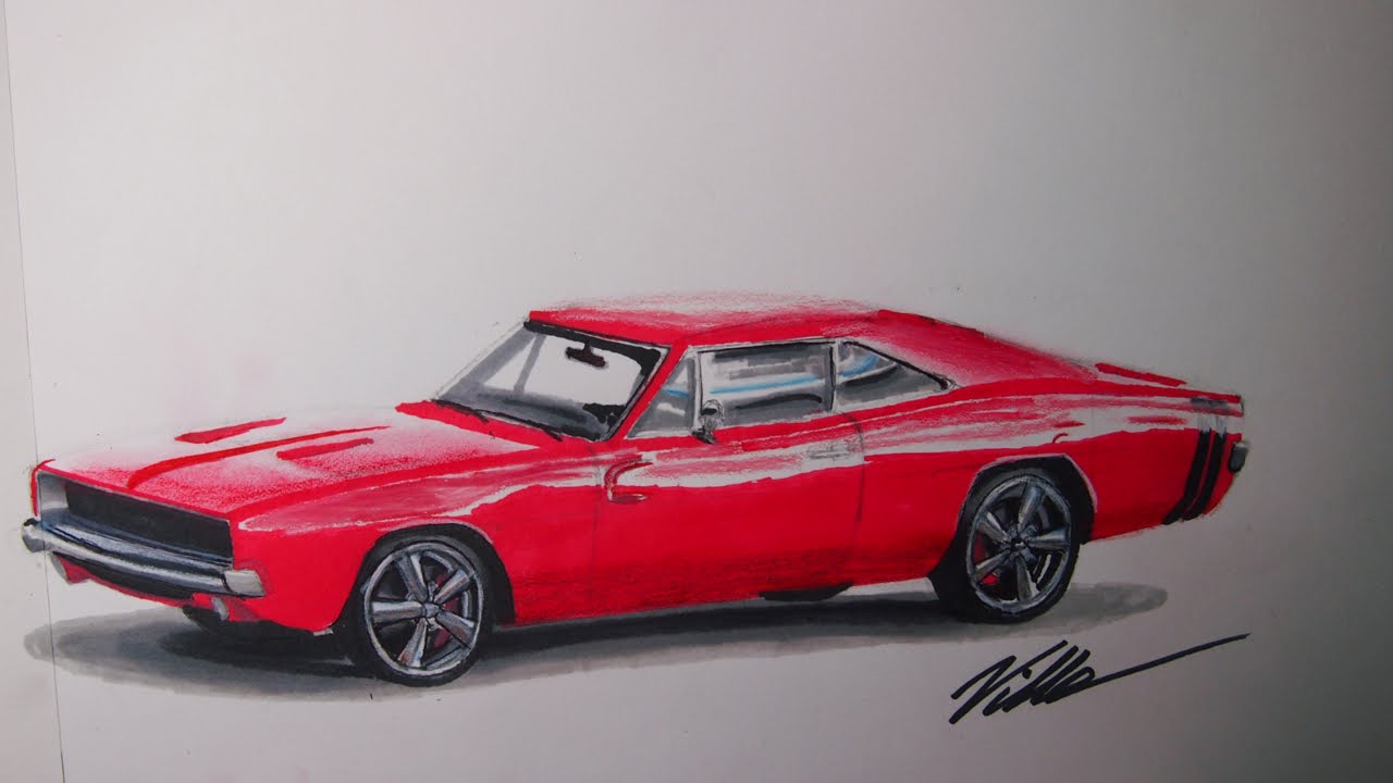 69 dodge charger drawing