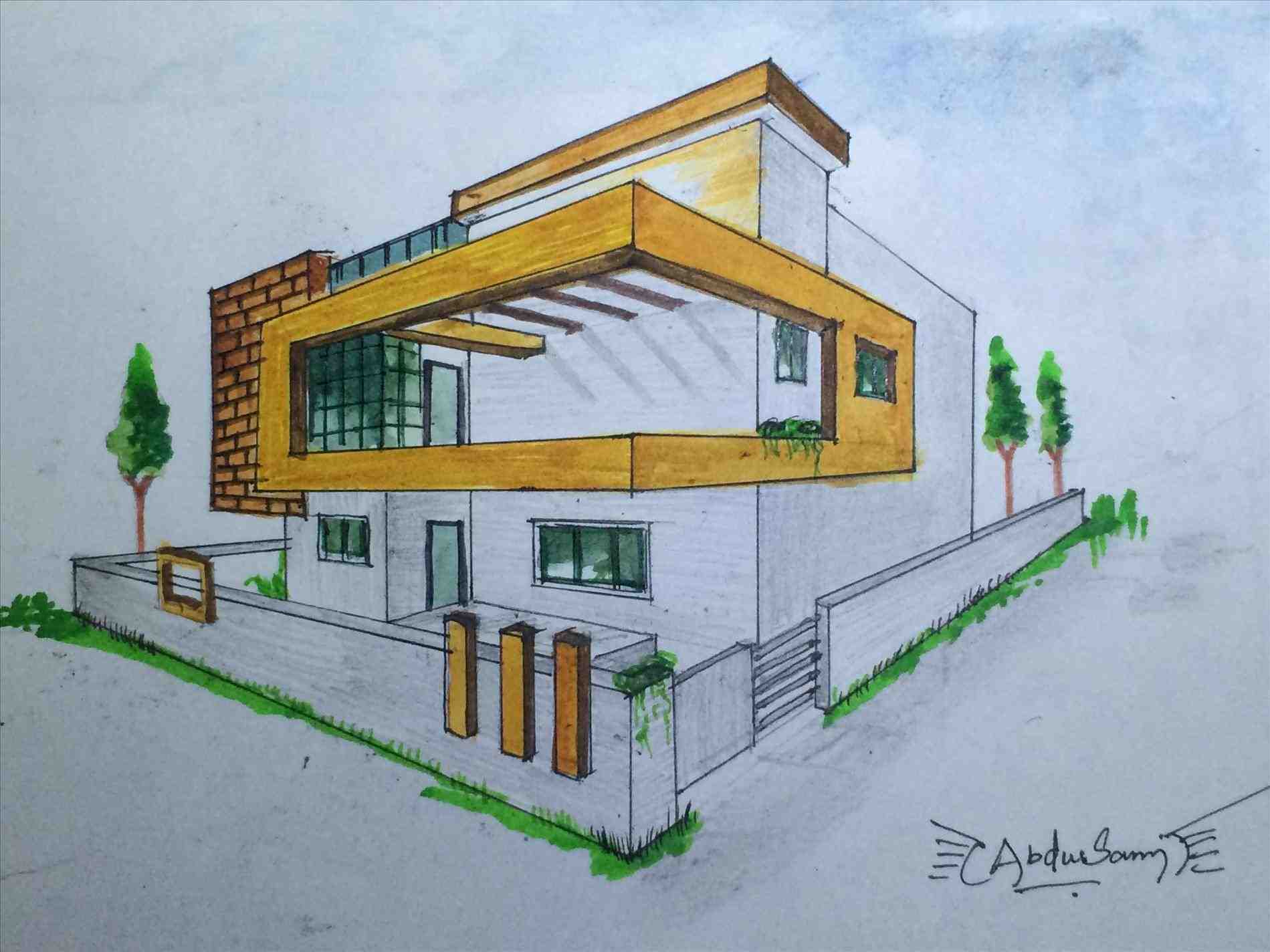 2 Point Perspective Drawing House : 2 Point Perspective House Drawing