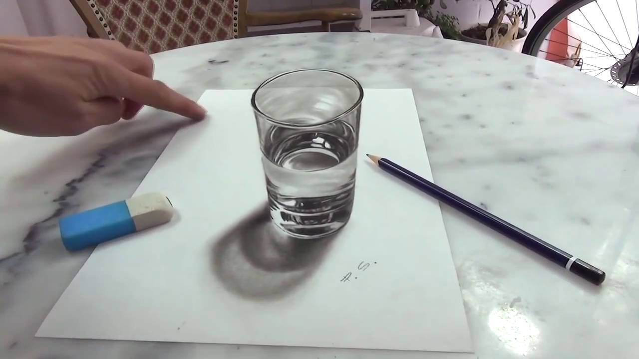 3d Drawing Glass Of Water At Getdrawings 