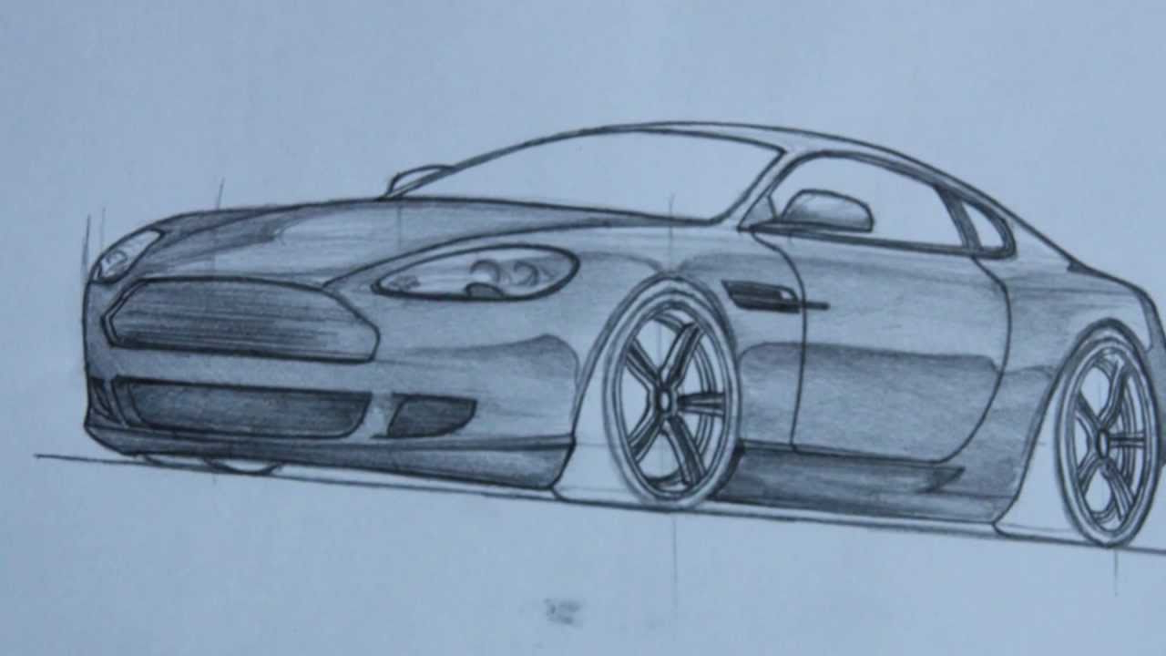 Simple How To Draw 3D Car Sketch with Pencil