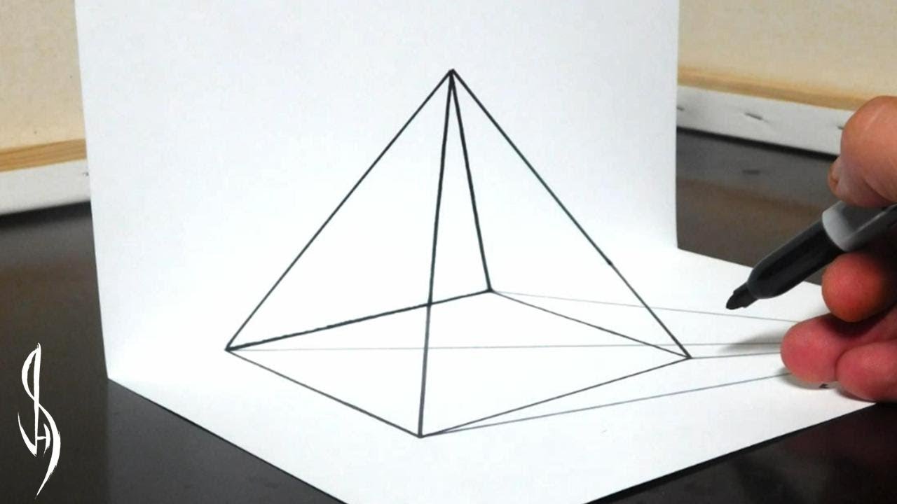 Drawing of a 3d pyramid