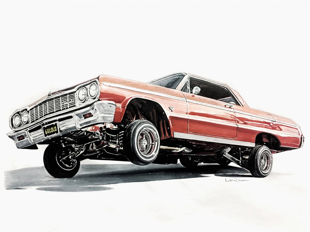 How To Draw A Car Chevrolet Impala Lowrider 1964 Yout vrogue.co