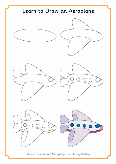 How To Draw A Simple Aeroplane Printable Step By Step Drawing Sheet ...