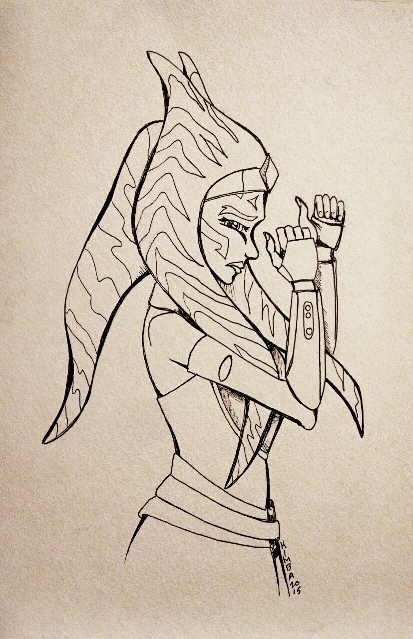 How To Draw Ahsoka Tano From Star Wars Printable Step By Step Drawing