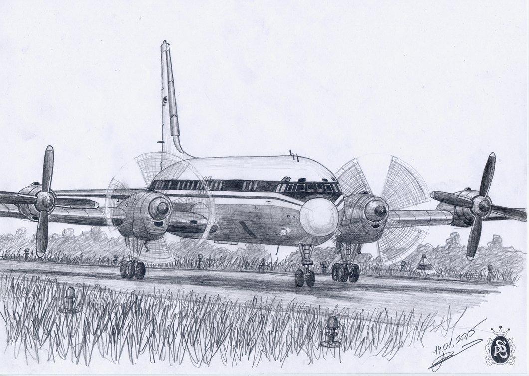 pencil drawing simple airplane