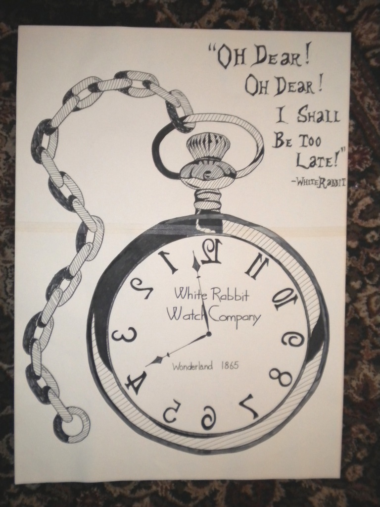 Alice In Wonderland Clock Drawing at GetDrawings Free download