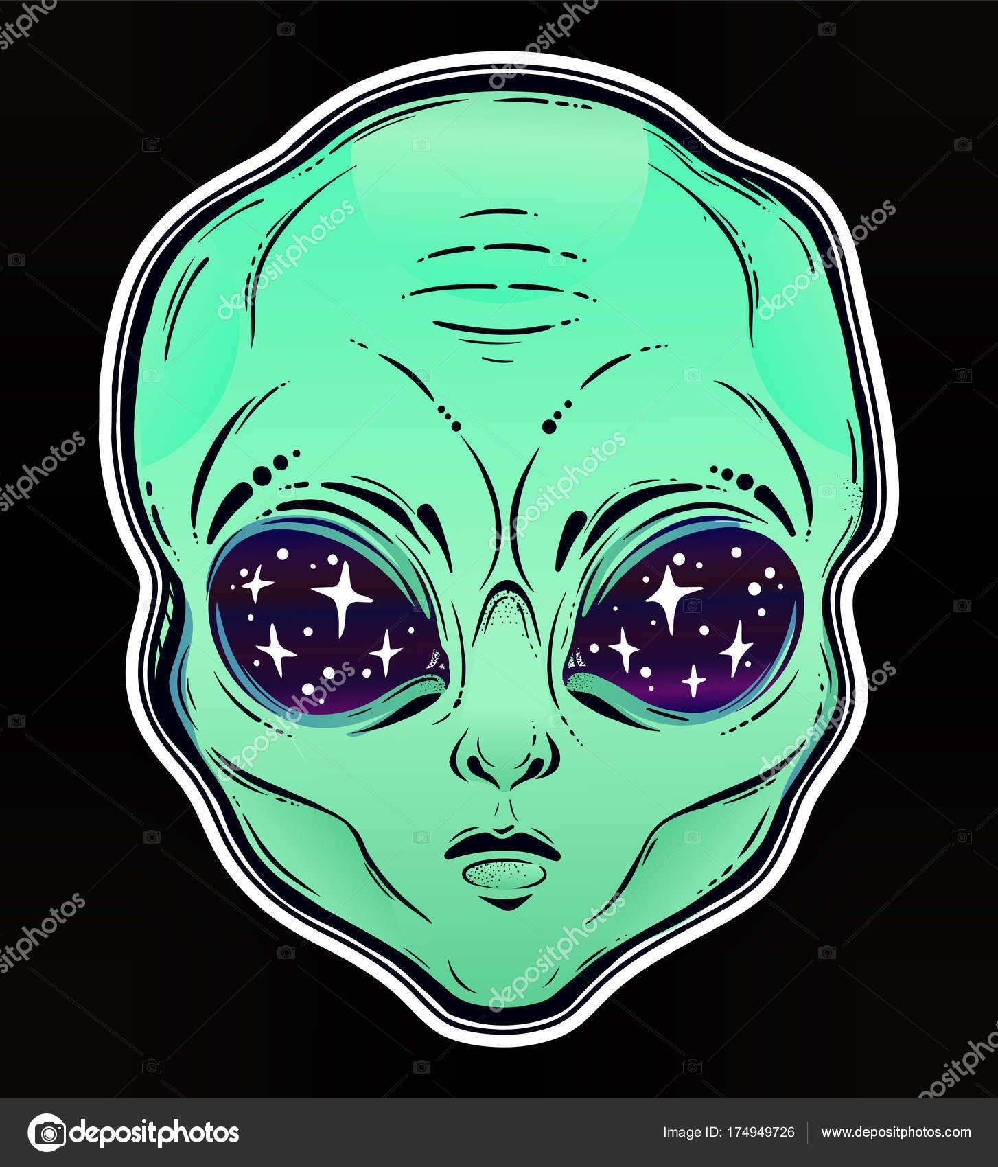 Alien Head Drawing at GetDrawings Free download