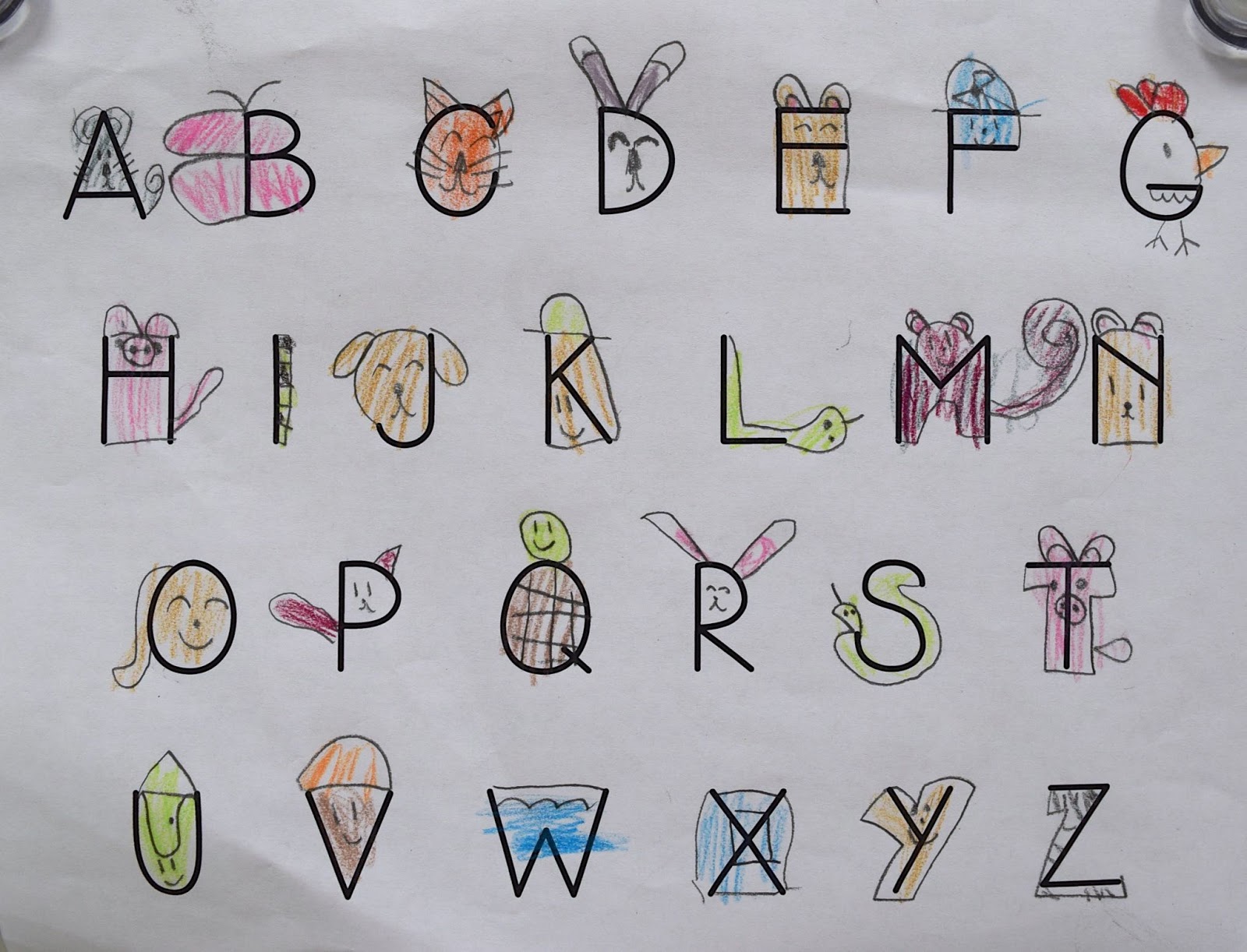 Alphabet Drawing For ages 3 and up; De Knit Blog