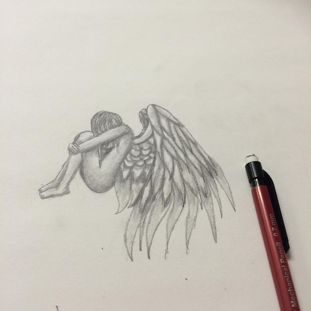 angels pencil drawings