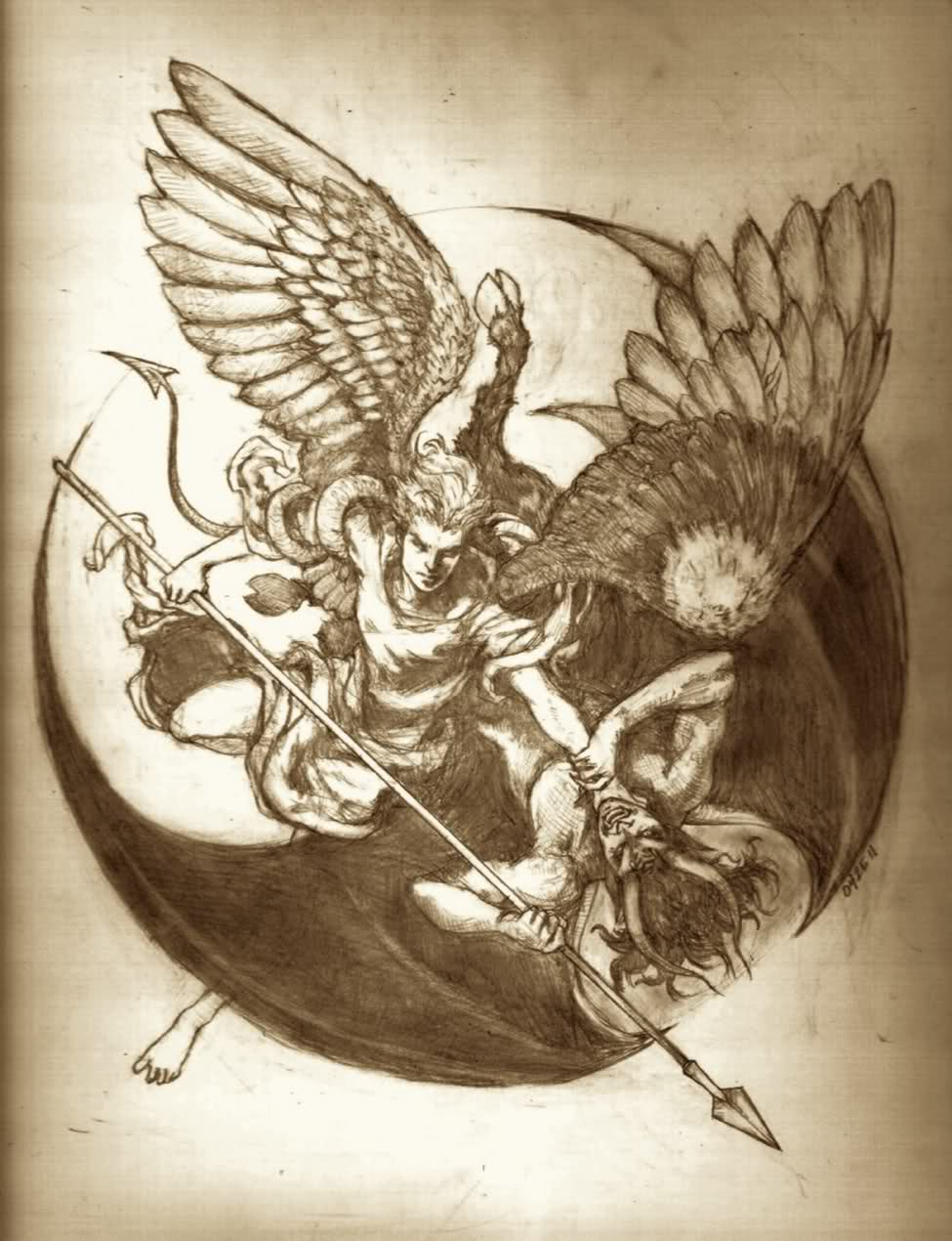 Angel Vs Demon Drawing At GetDrawings Free Download.