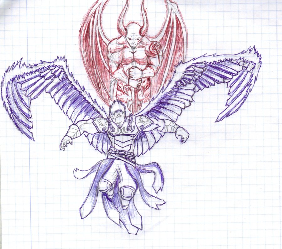 Angel Vs Demon Drawing at GetDrawings Free download