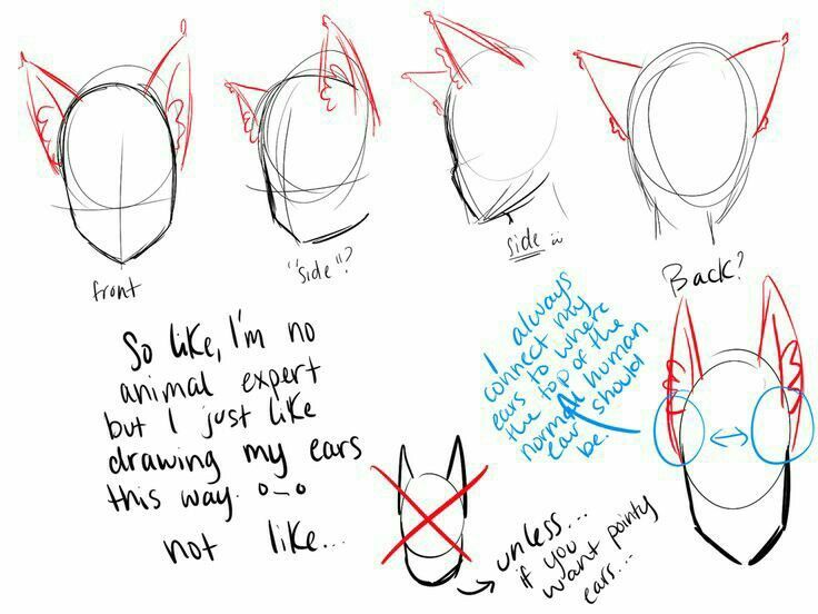 anime cat ears drawing
