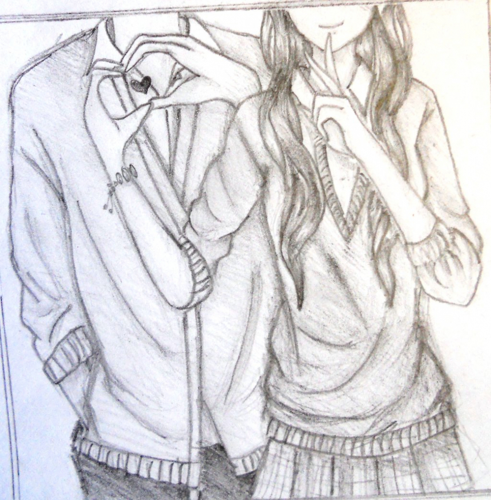 Anime Couple Hugging Drawing at GetDrawings | Free download