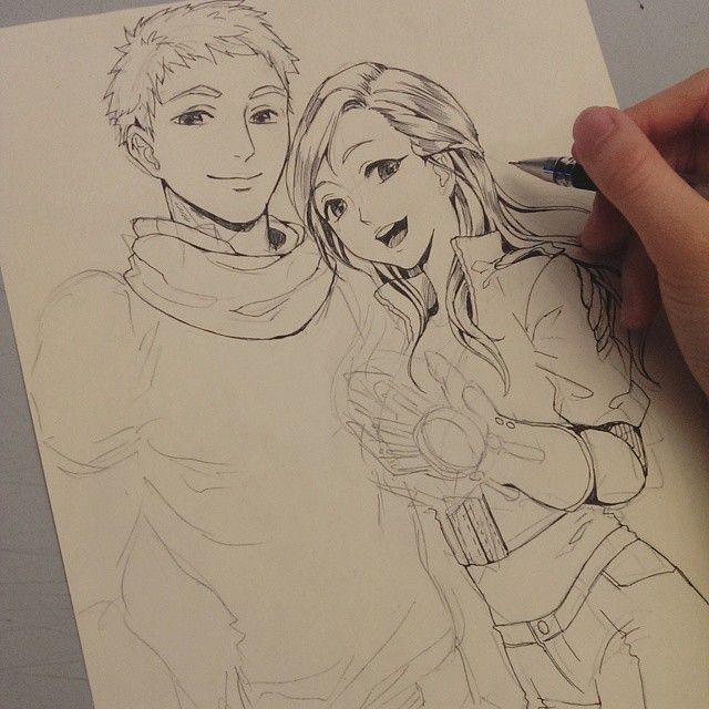 Anime Cute Couple Drawing at GetDrawings | Free download