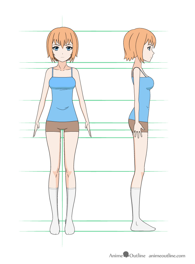 anime female body sketch curve