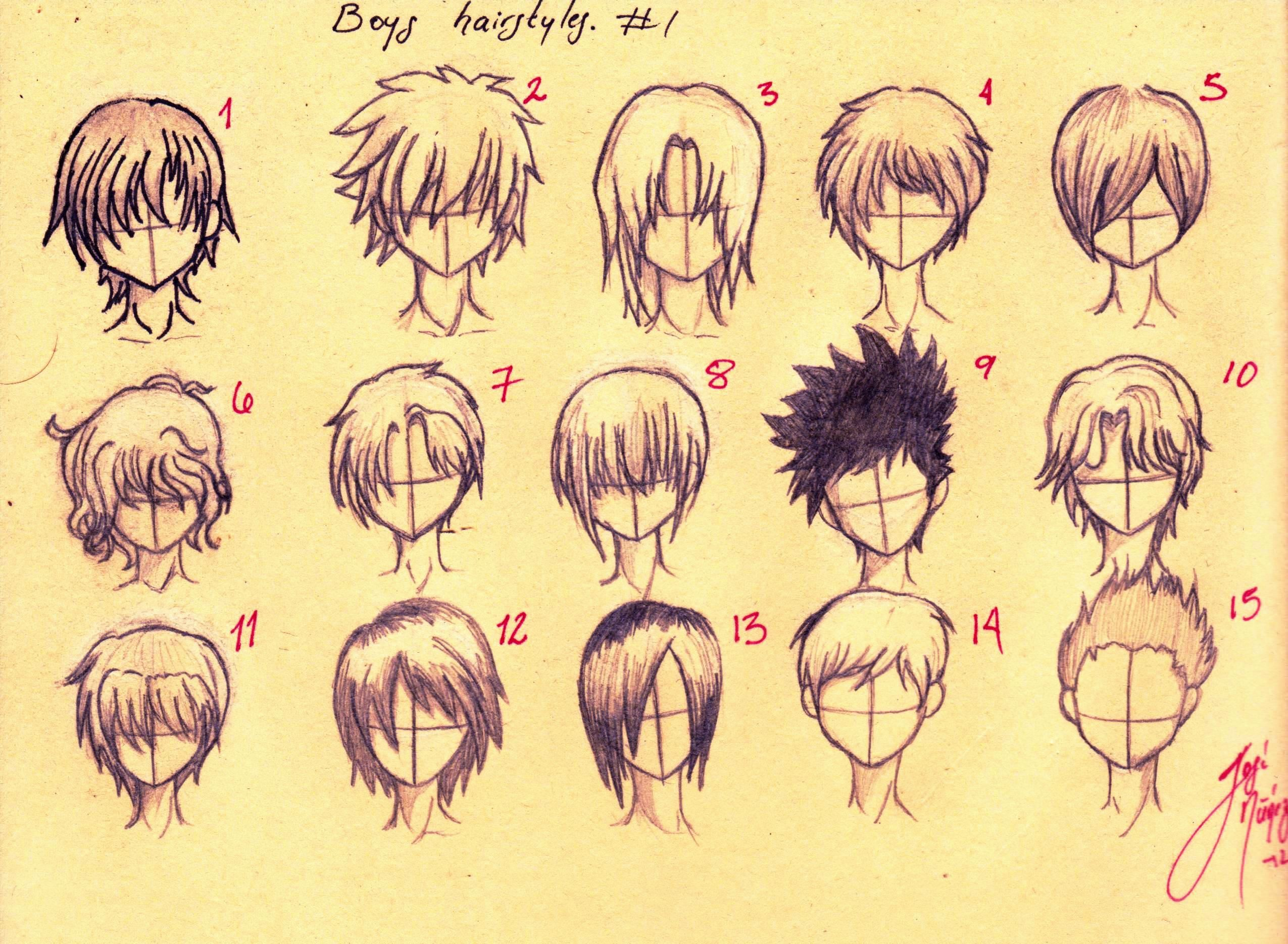 Anime Guy Hairstyles Drawing at GetDrawings  Free download