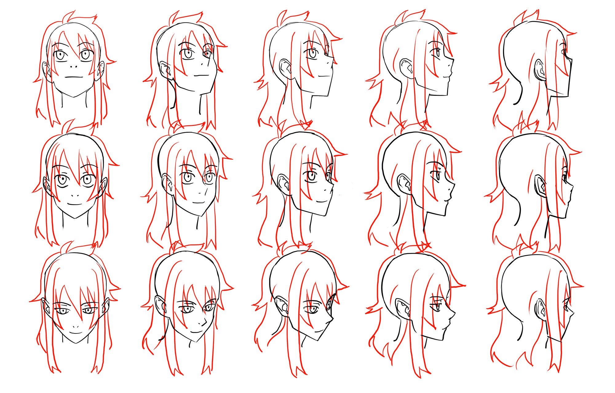 How To Draw Anime Head Angles : Different positions - head | Manga