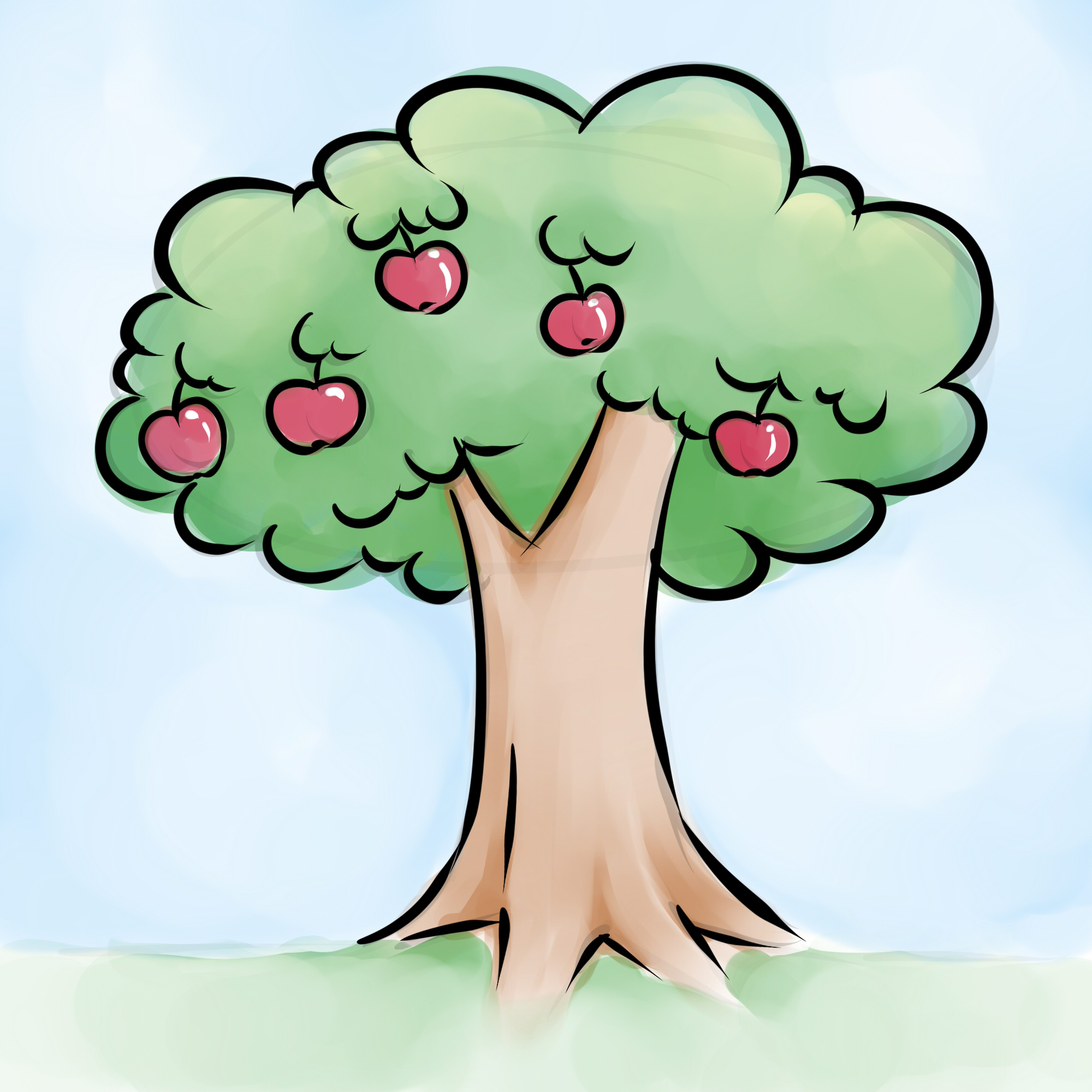 Apple Tree Drawing at GetDrawings Free download