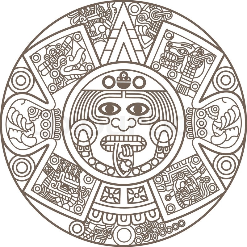 Aztec Calendar Drawing at Free for personal use Aztec