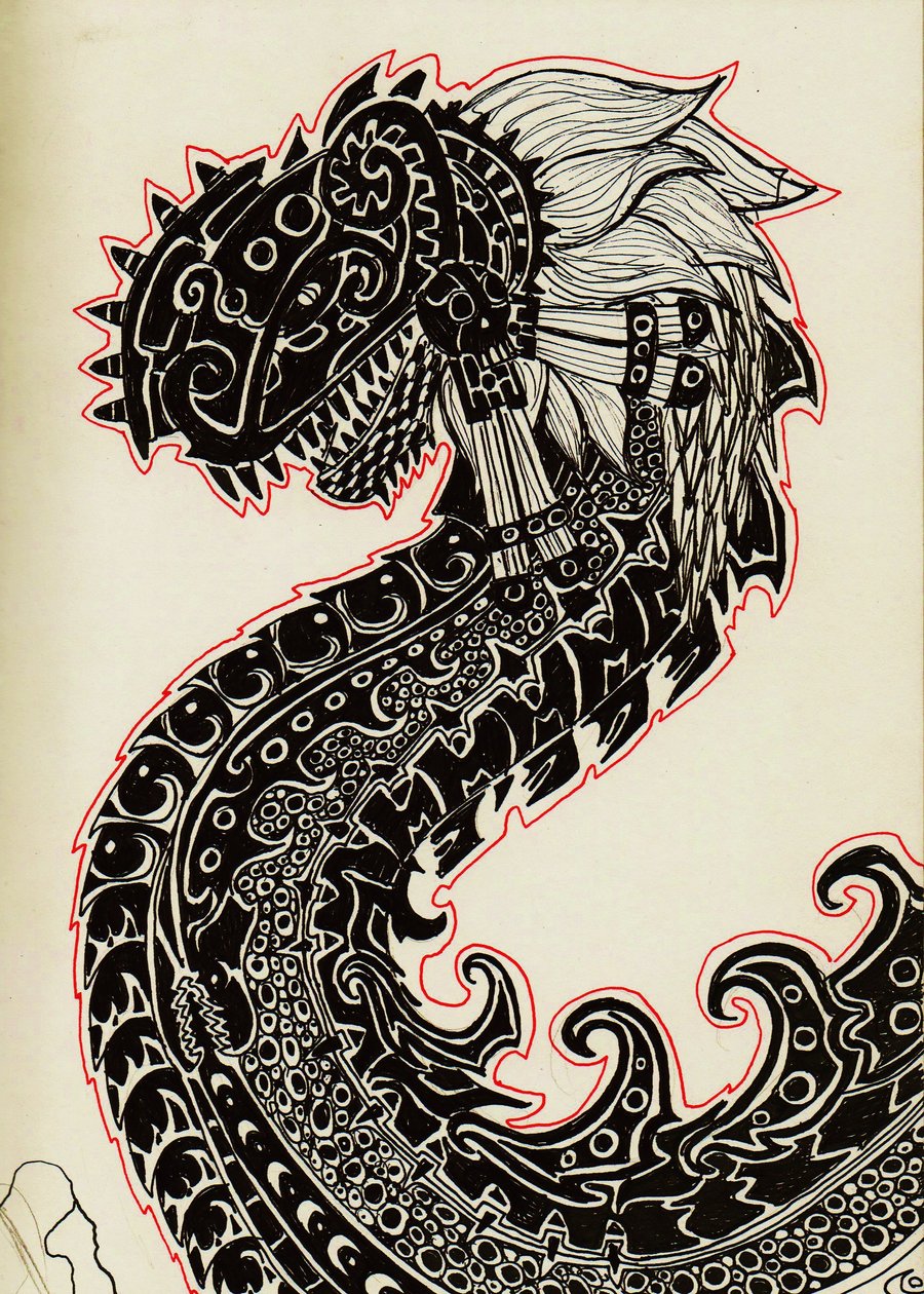 Aztec Dragon Drawing at GetDrawings Free download