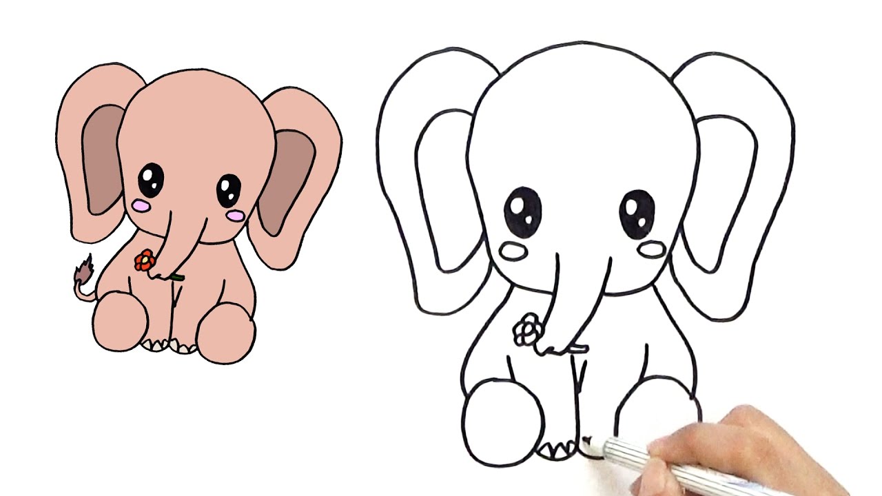 Baby Elephant Cartoon Drawing at GetDrawings Free download