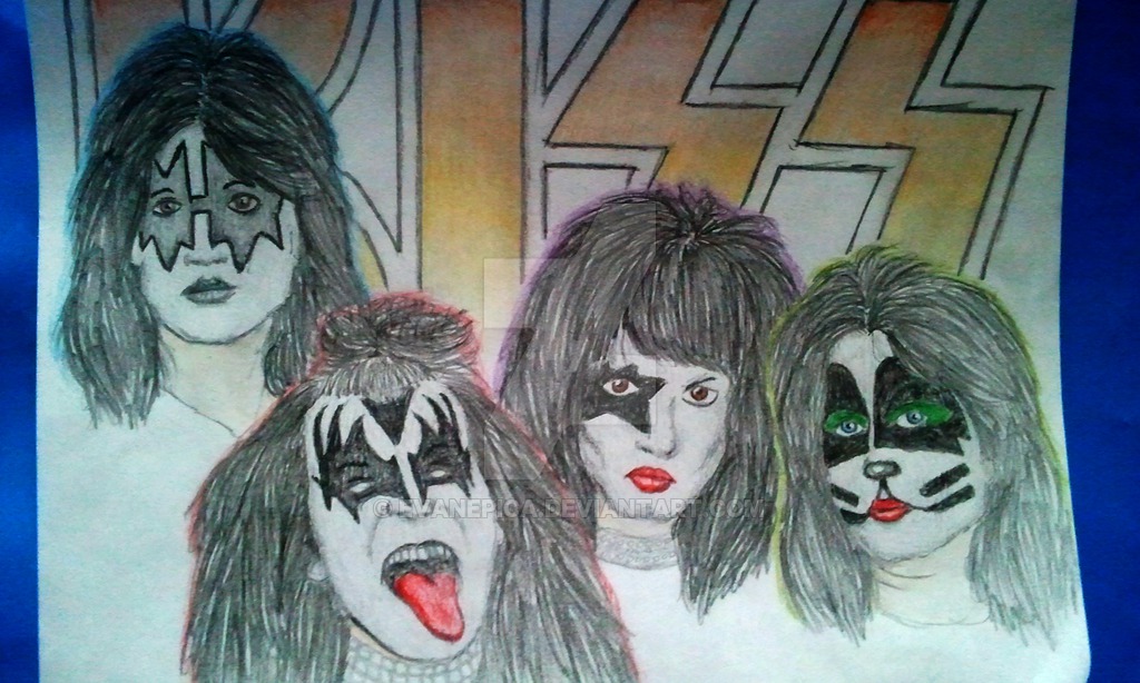 1024x614 Kiss Band Drawing By Evanepica.