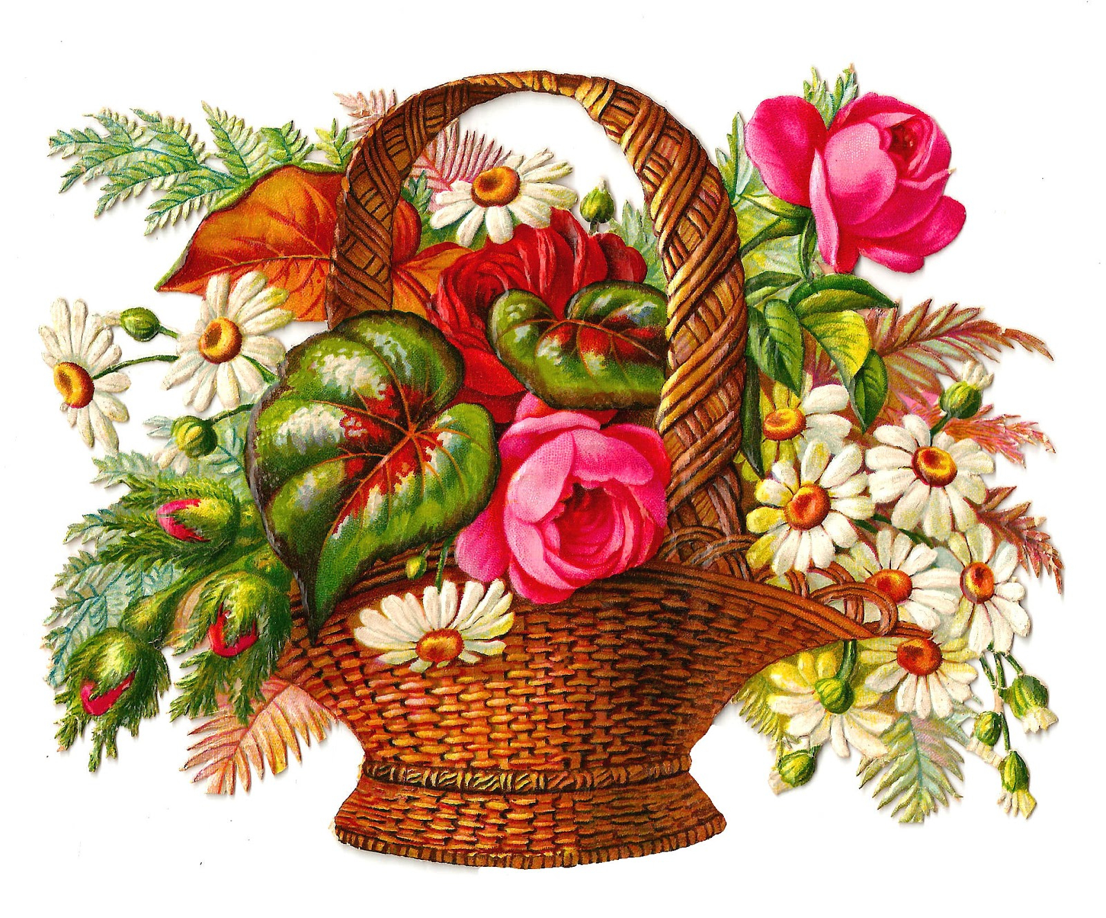 Basket Of Flowers Drawing at GetDrawings Free download