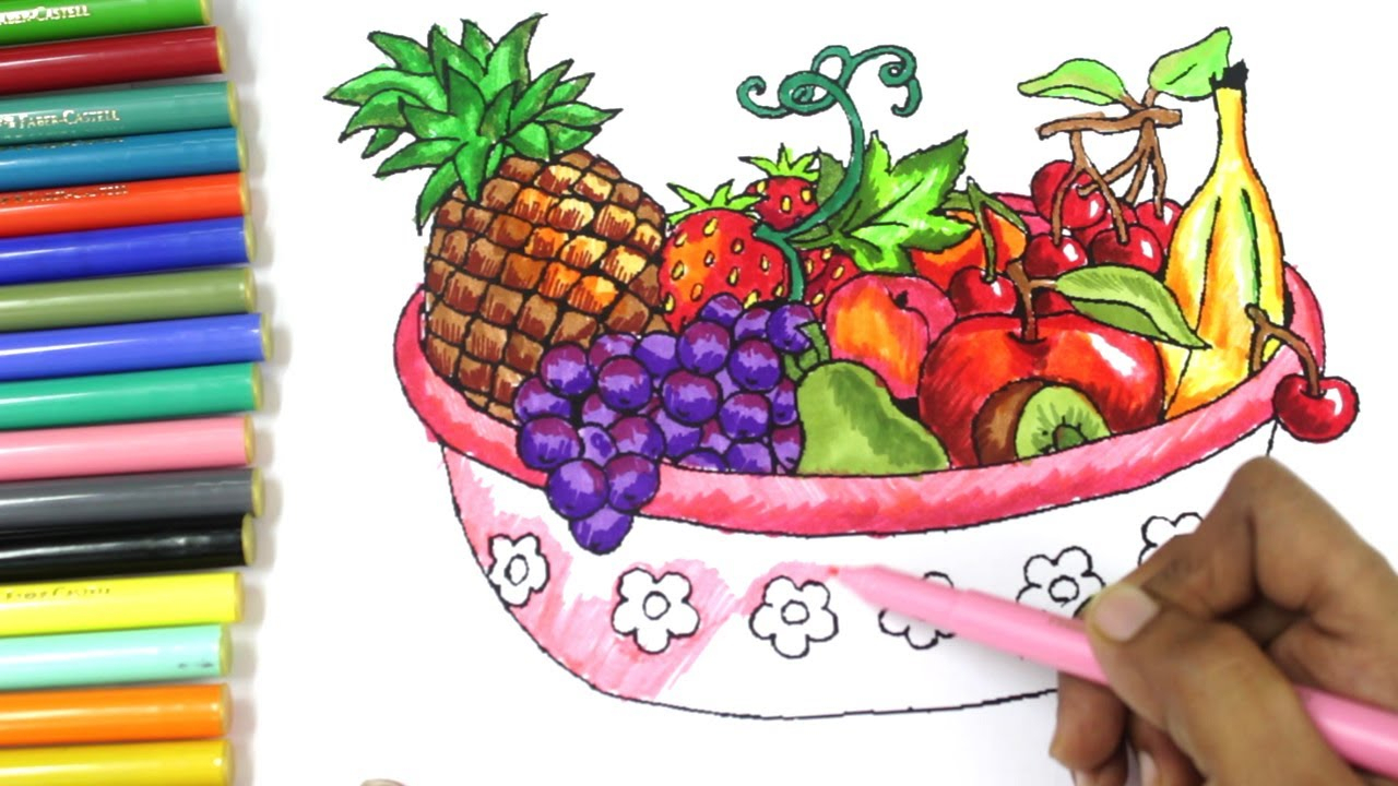 Basket Of Fruit Drawing at GetDrawings | Free download