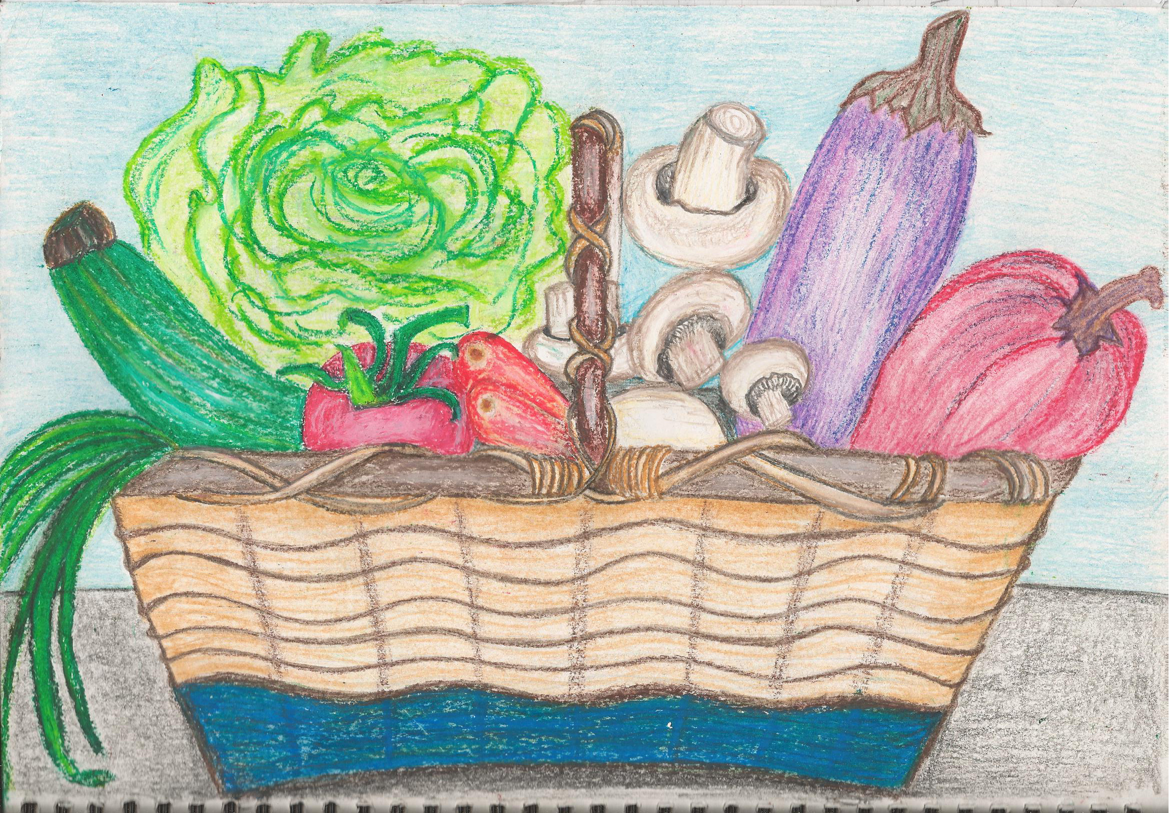 Basket Of Vegetables Drawing at GetDrawings | Free download