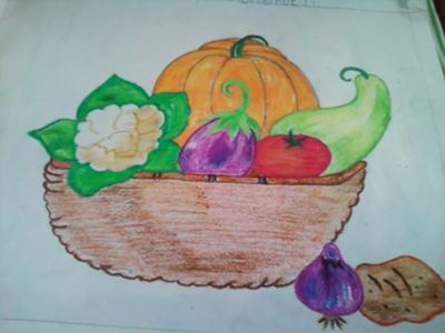 Basket Of Vegetables Drawing at GetDrawings | Free download