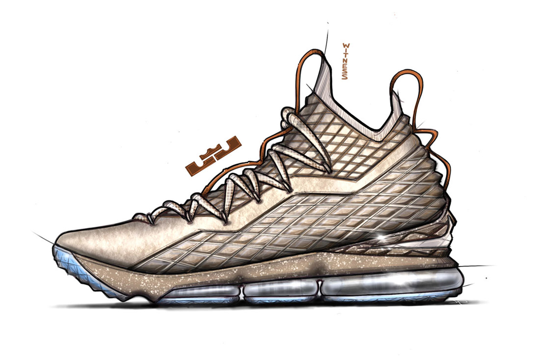 Textured Basketball Shoe Drawing