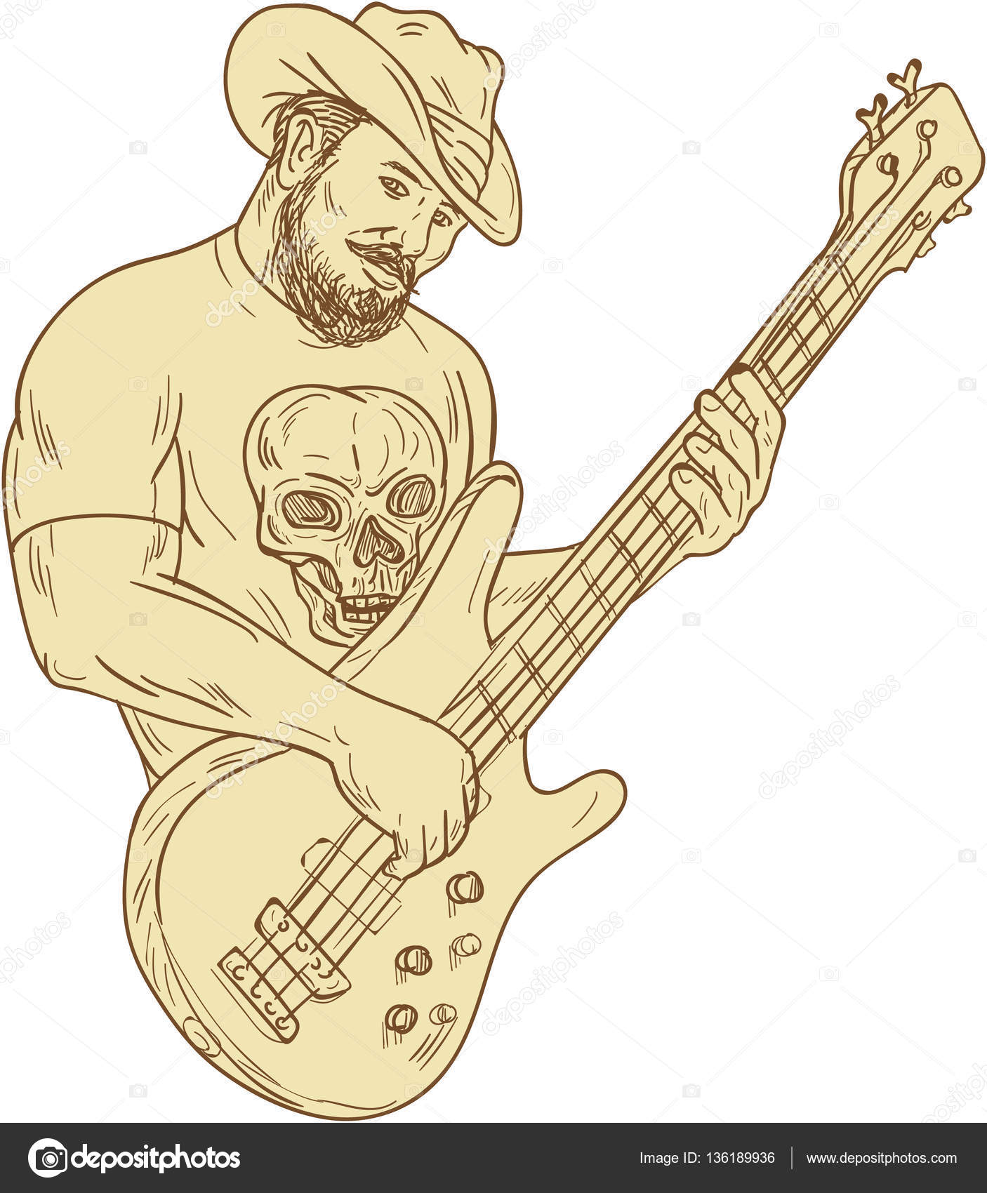 Bass Guitar Drawing at GetDrawings | Free download