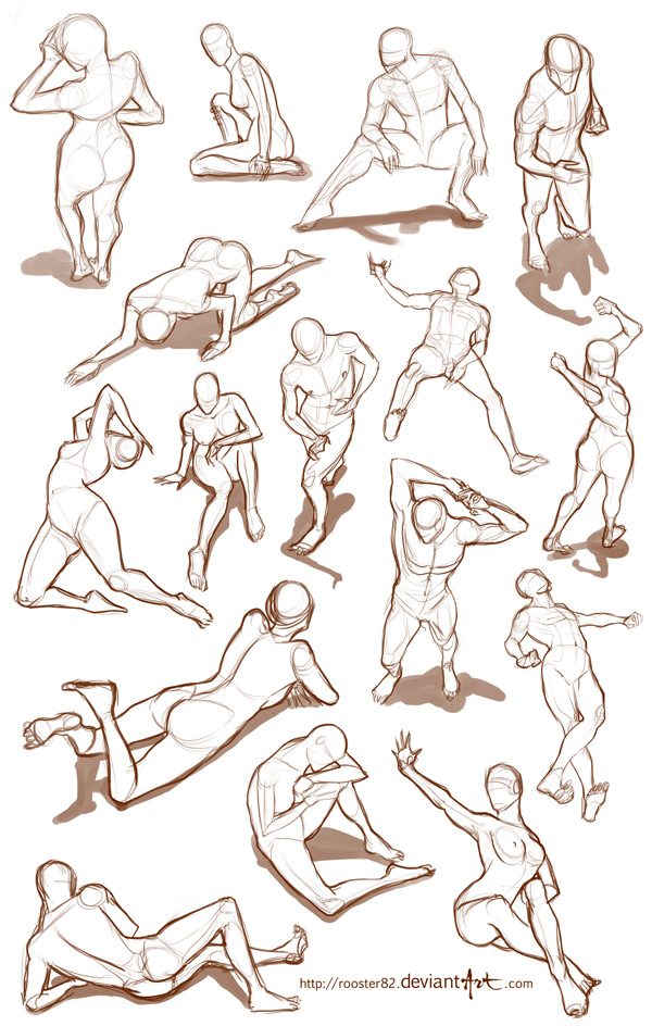 Easy Scribble Sketch Drawing Pose with Realistic