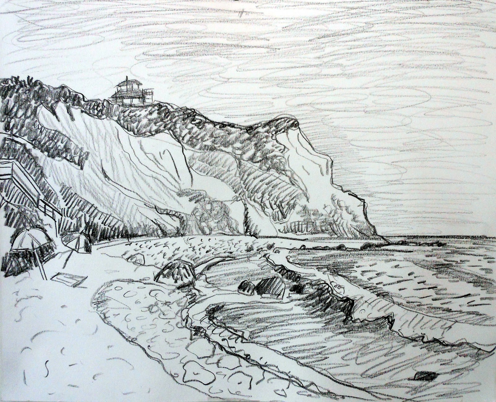 Beach Pencil Drawing at GetDrawings Free download