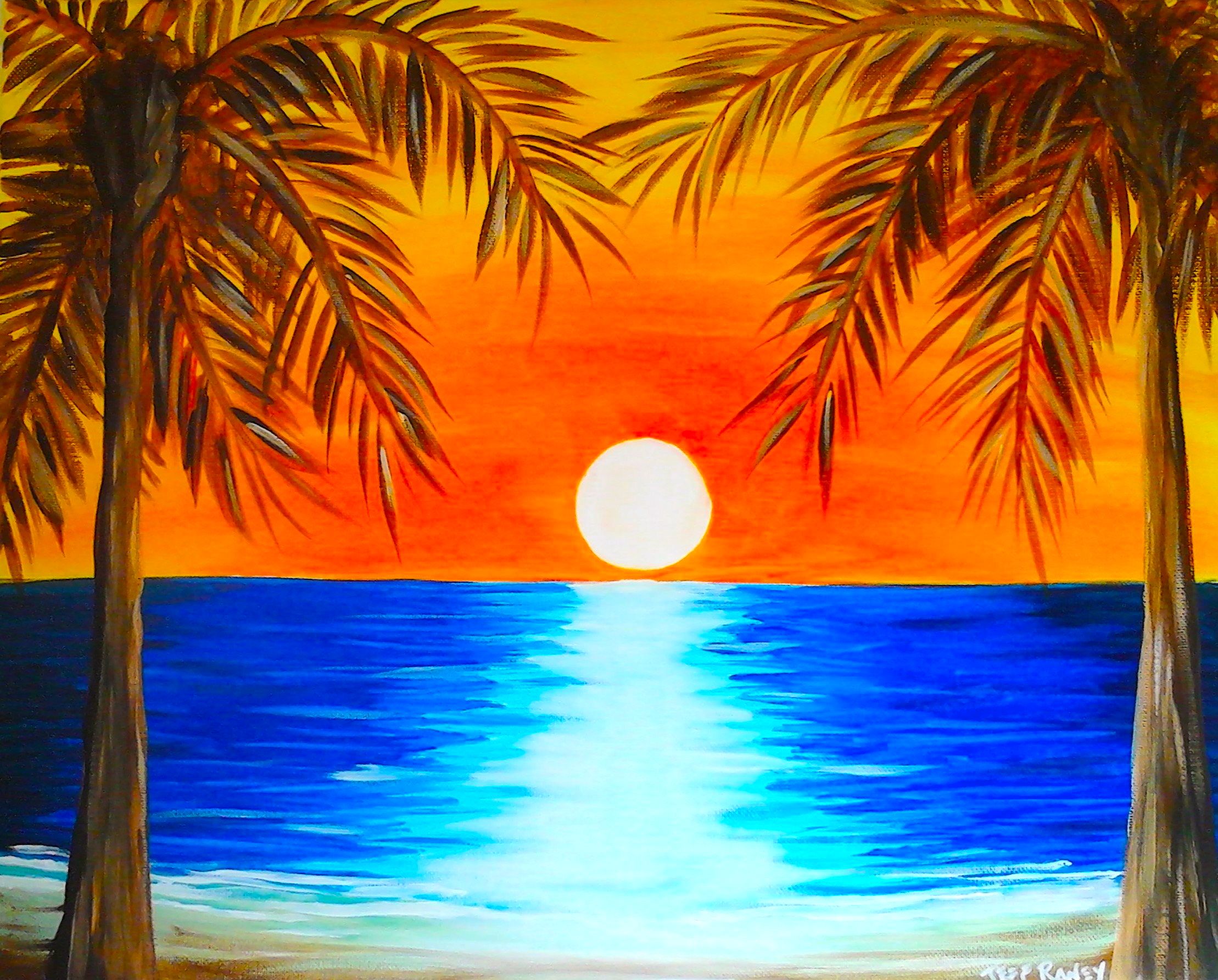Simple Sunset Sketch Drawing for Kids