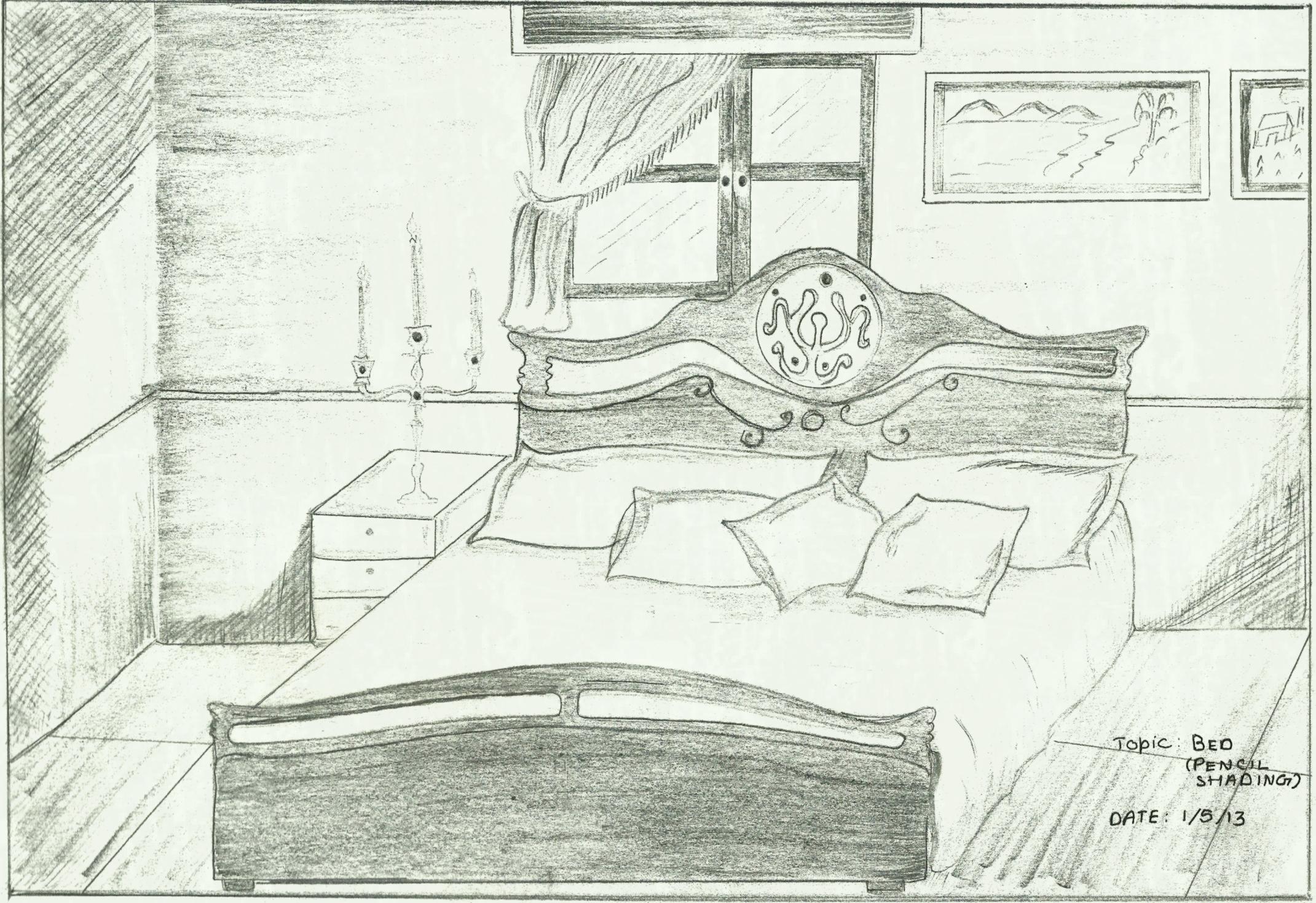 Bedroom Drawing Pencil at GetDrawings | Free download